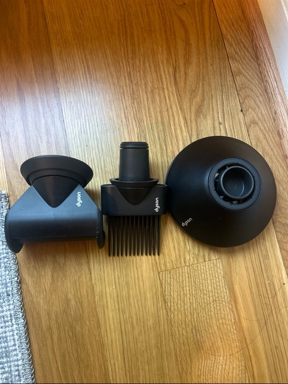 Dyson Black Hair Dryer Attachment Set — Diffuser, Comb & Concentrator